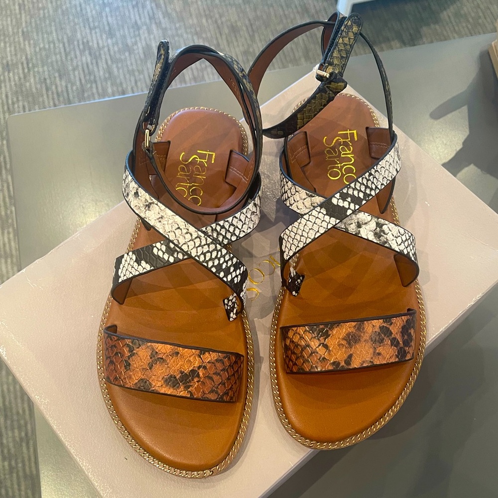 BRAND NEW IN BOX - Franco Sarto Kaiser Flat Snake Print Sandal
